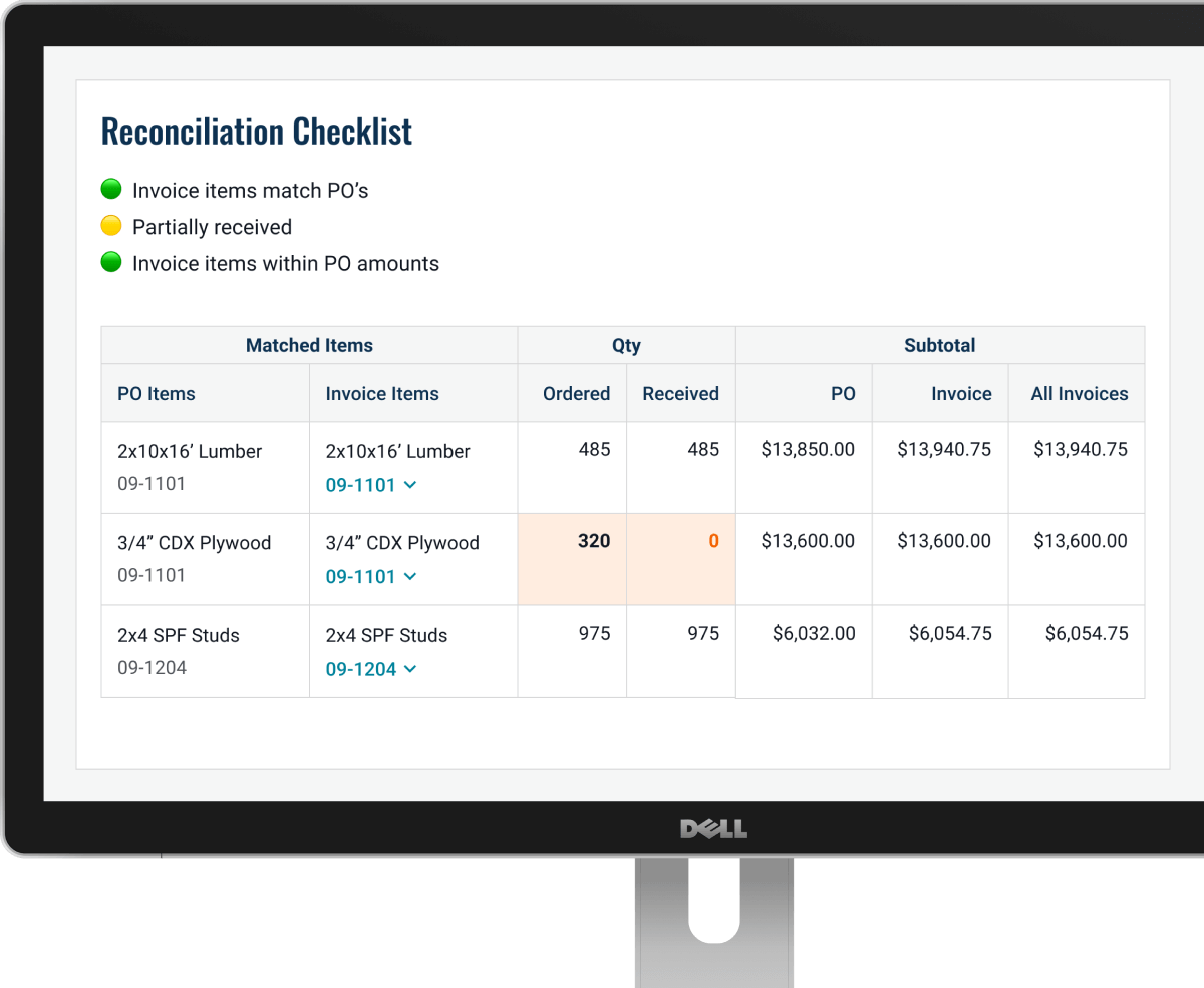 QuoteToMe invoice reconciliation